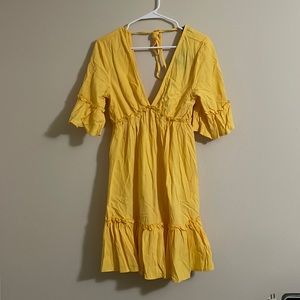 sold. ZAFUL NWT Yellow Sundress, Boho Dress